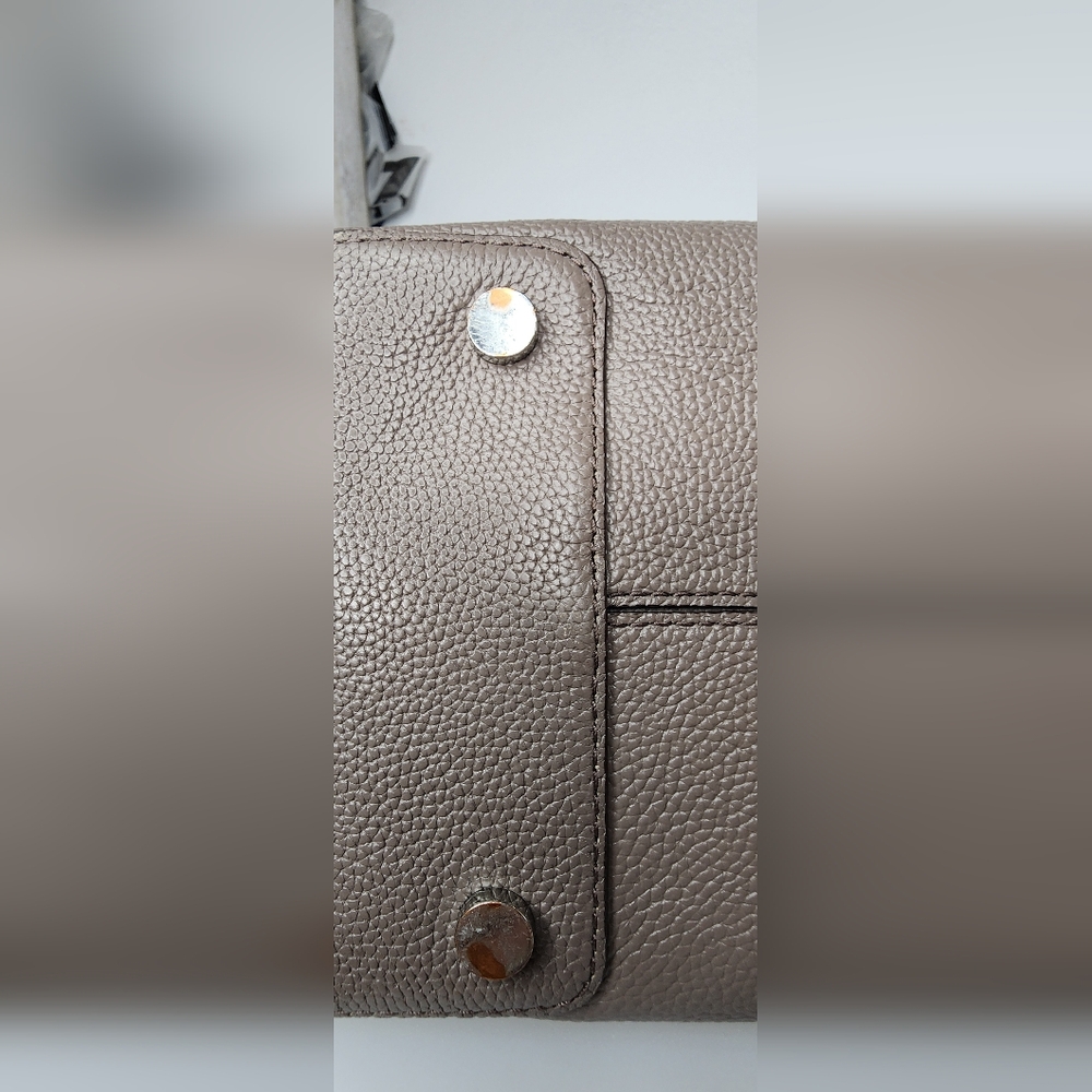 Michael Kors Studio Mercer Large Satchel Tote CINDER Leather Gray Taupe - Picture 11 of 11
